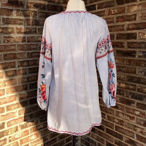 Johnny Was Nadia Embroidered Floral Tunic Top - Picture 3 of 6